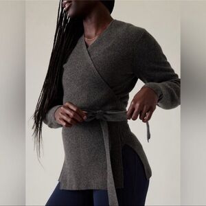 ATHLETA Alpine Wrap Sweater extra large merino extra fine organic wool